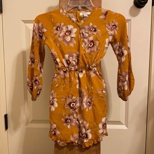 Yellow flowered romper. Youth Size 10